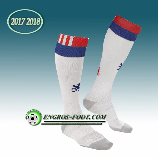 Engros-foot: Jeu Chaussettes Foot Lyon ol Blanc 2017 2018 Domicile Thailande