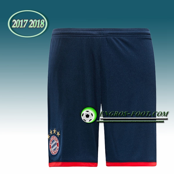 Engros-foot: Jeu Short Foot Bayern Munich Bleu Fonce 2017 2018 Exterieur Thailande