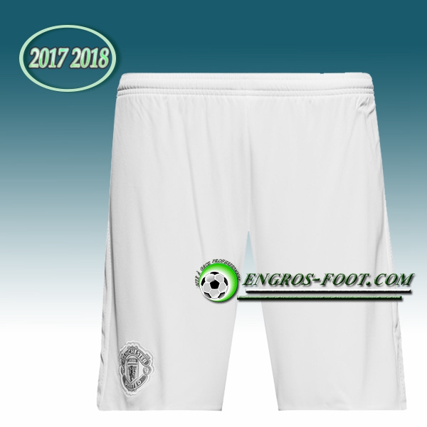 Engros-foot: Jeu Short Foot Manchester United Blanc 2017 2018 Third Thailande