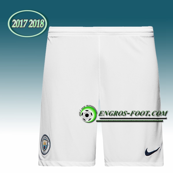 Engros-foot: Jeu Short Foot Manchester City Blanc 2017 2018 Domicile Thailande