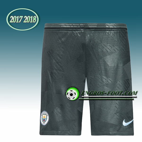 Engros-foot: Jeu Short Foot Manchester City Gris fonce 2017 2018 Third Thailande