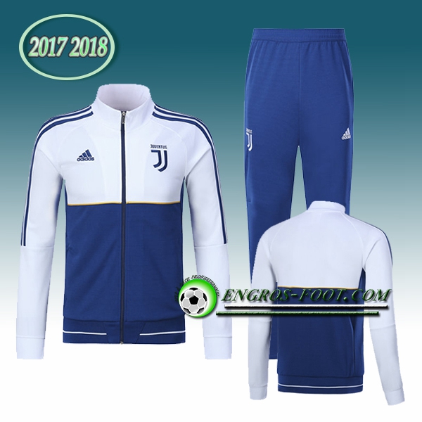 Engros-foot: Survetement Foot - Veste Juventus Blanc/Bleu Ensemble 2017-2018 Thailande