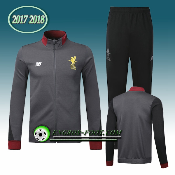 Engros-foot: Survetement Foot - Veste FC Liverpool Gris Ensemble 2017-2018 Thailande