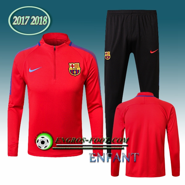 Engros-foot: Survetement Foot FC Barcelone Enfant Rouge Ensemble 2017-2018 Thailande