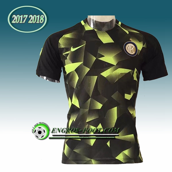 Engros-foot: PRé MATCH Training Inter Milan Vert/Noir Diamant 2017-2018 Thailande