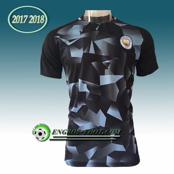 Engros-foot: PRé MATCH Training Manchester City Noir/Bleu Diamant 2017-2018 Thailande