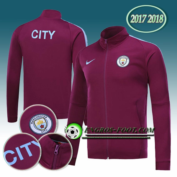 Engros-foot: Veste Foot Manchester City Pourpre 2017-2018 Thailande