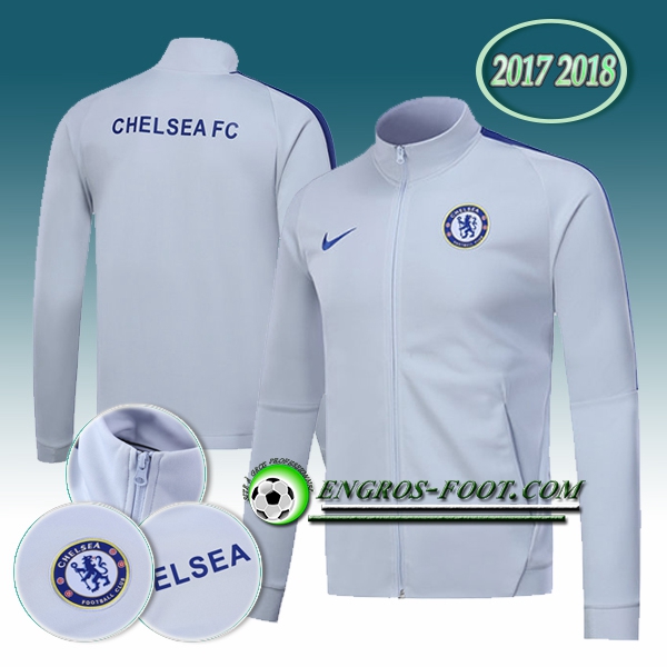 Engros-foot: Veste Foot FC Chelsea Gris/Blanc 2017-2018 Thailande