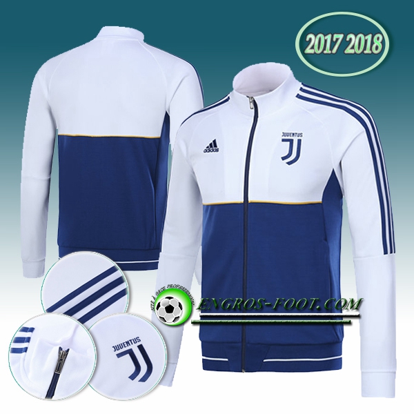 Engros-foot: Veste Foot Juventus Blanc/Bleu 2017-2018 Thailande