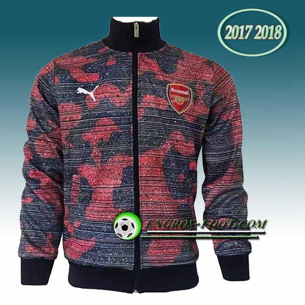 Engros-foot: Veste Foot Arsenal Rouge/Gris Camouflage 2017-2018 Thailande