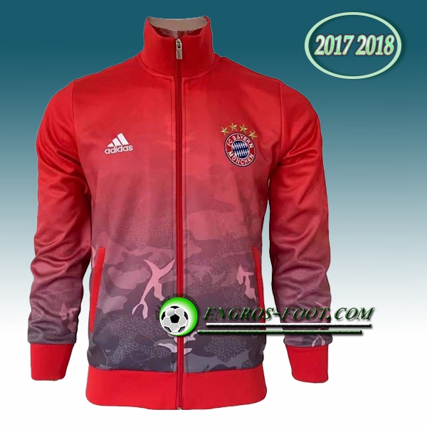 Engros-foot: Veste Foot Bayern Munich Rouge/Gris 2017-2018 Thailande