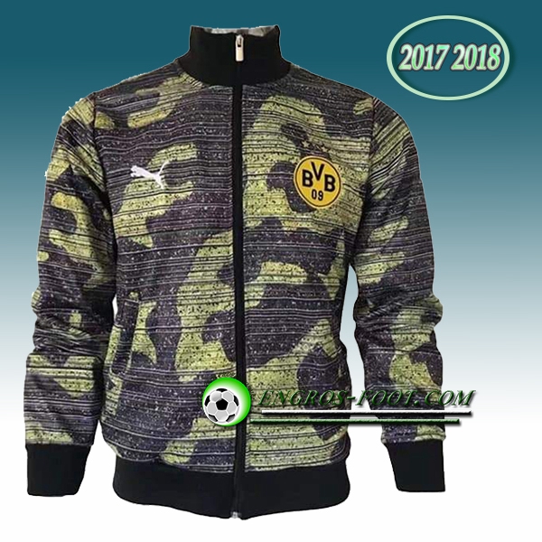 Engros-foot: Veste Foot Dortmund BVB Jaune/Gris Camouflage 2017-2018 Thailande