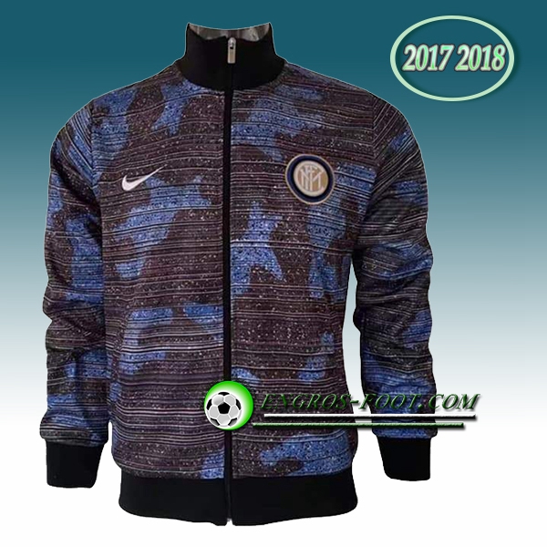 Engros-foot: Veste Foot Inter Milan Bleu/Gris Camouflage 2017-2018 Thailande