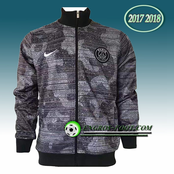 Engros-foot: Veste Foot PSG Blanc/Gris Camouflage 2017-2018 Thailande