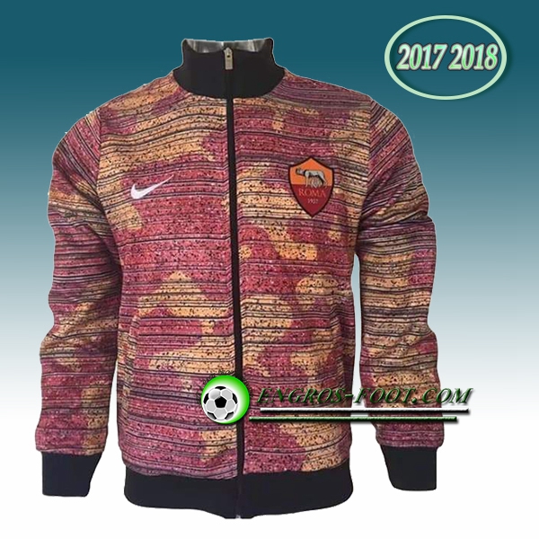 Engros-foot: Veste Foot AS Rome Rouge/Jaune Camouflage 2017-2018 Thailande