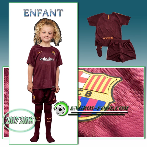 Engros-foot: Ensemble Maillot Foot FC Barcelone Enfant Third 2017 2018 Marron Thailande