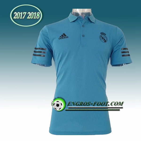 Engros-foot: Polo Real Madrid Bleu/Noir 2017-2018 Thailande