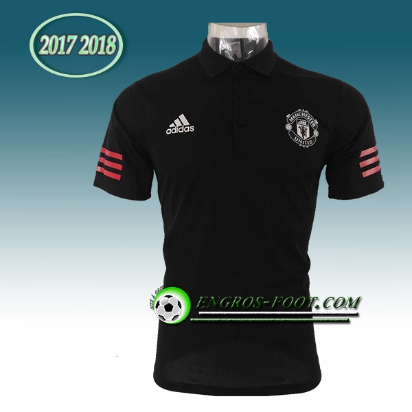 Engros-foot: Polo Manchester United Noir 2017-2018 Thailande