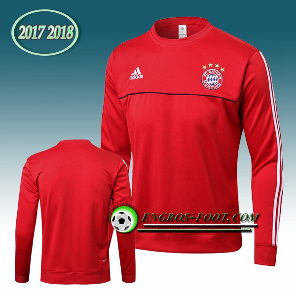 Engros-foot: Sweatshirt Training Bayern Munich Rouge Col Rond 2017-2018 Thailande