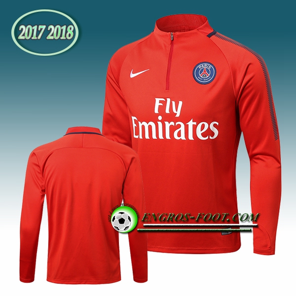 Engros-foot: Sweatshirt Training Paris PSG Rouge 2017-2018 Thailande