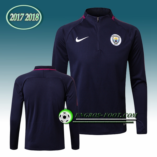 Engros-foot: Sweatshirt Training Manchester City Bleu Marine 2017-2018 Thailande