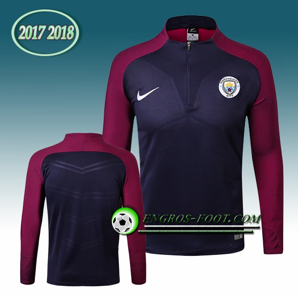 Engros-foot: Sweatshirt Training Manchester City Pourpre/Bleu 2017-2018 Thailande