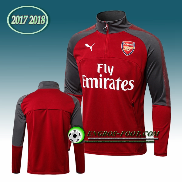 Engros-foot: Sweatshirt Training Arsenal Rouge/Gris 2017-2018 Thailande