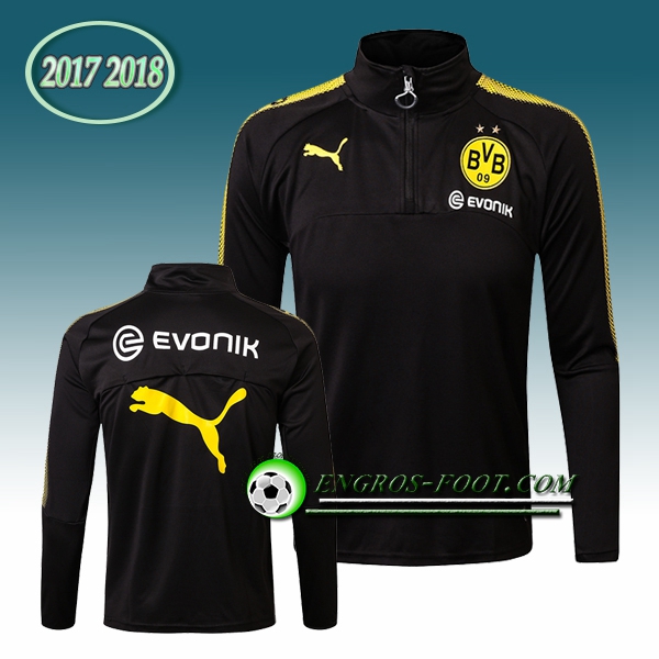 Engros-foot: Sweatshirt Training Dortmund BVB Noir 2017-2018 Thailande