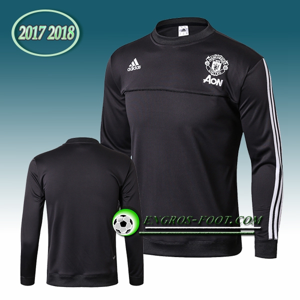 Engros-foot: Sweatshirt Training Manchester United Gris Fonce 2017-2018 Thailande