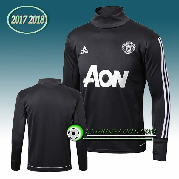 Engros-foot: Sweatshirt Training Manchester United Noir 2017-2018 Thailande