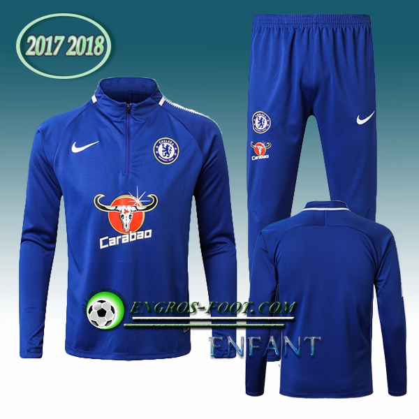 Engros-foot: Survetement Foot FC Chelsea Enfant Bleu 2017-2018 Thailande