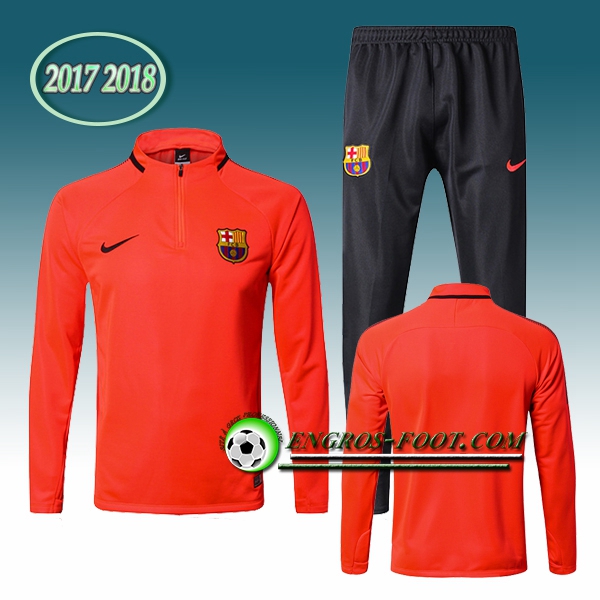 Engros-foot: Survetement Foot FC Barcelone Orange Ensemble 2017-2018 Thailande