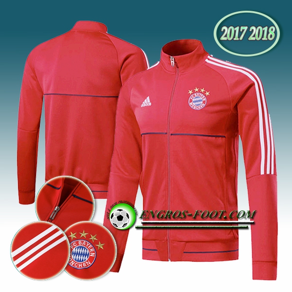 Engros-foot: Veste Foot Bayern Munich Rouge/Blanc 2017-2018 Thailande