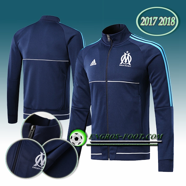 Engros-foot: Veste Foot Marseille OM Bleu Marine 2017-2018 Thailande