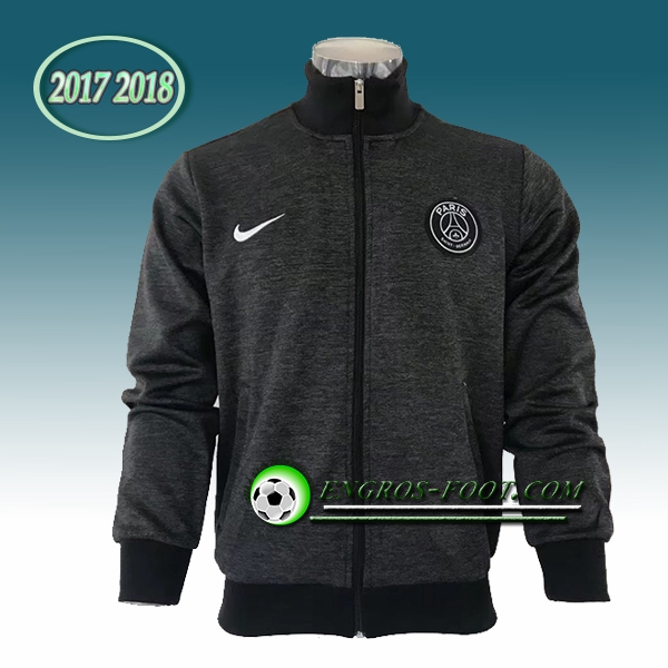 Engros-foot: Veste Foot PSG Noir 2017-2018 Thailande