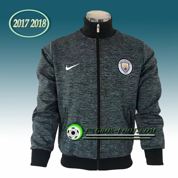 Engros-foot: Veste Foot Manchester City Bleu/Noir 2017-2018 Thailande