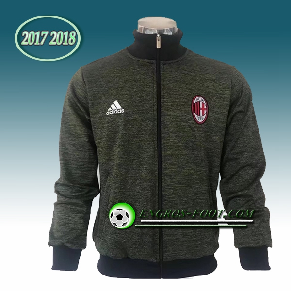 Engros-foot: Veste Foot Milan AC Armee Verte 2017-2018 Thailande