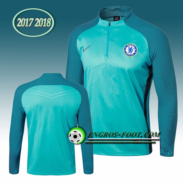 Engros-foot: Sweatshirt Training FC Chelsea Vert Strike Drill 2017-2018 Thailande