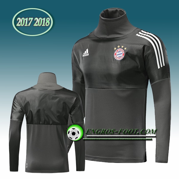 Engros-foot: Sweatshirt Training Bayern Munich Armee Verte Col Haut 2017-2018 Thailande