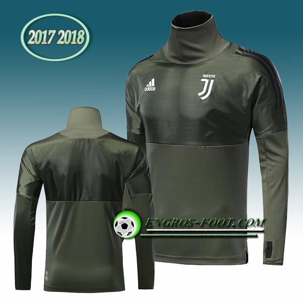 Engros-foot: Sweatshirt Training Juventus Armee Verte Col Haut 2017-2018 Thailande