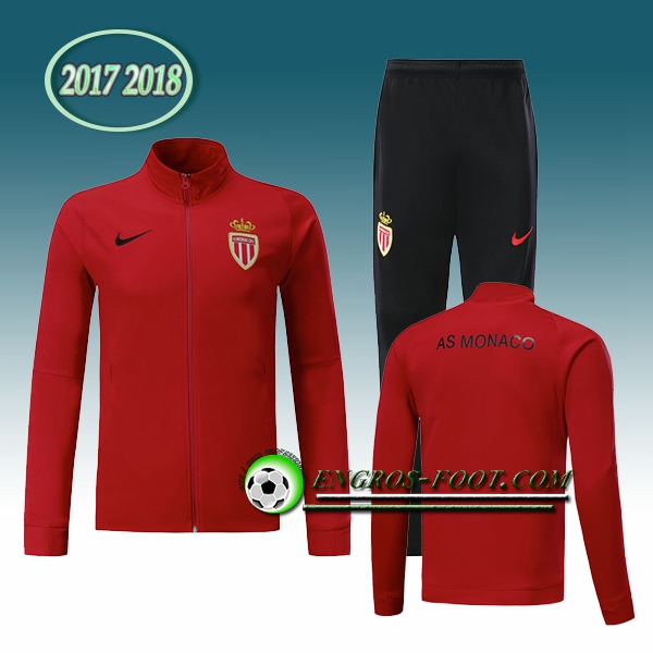 Engros-foot: Survetement Foot - Veste AS Monaco Rouge Ensemble 2017-2018 Thailande