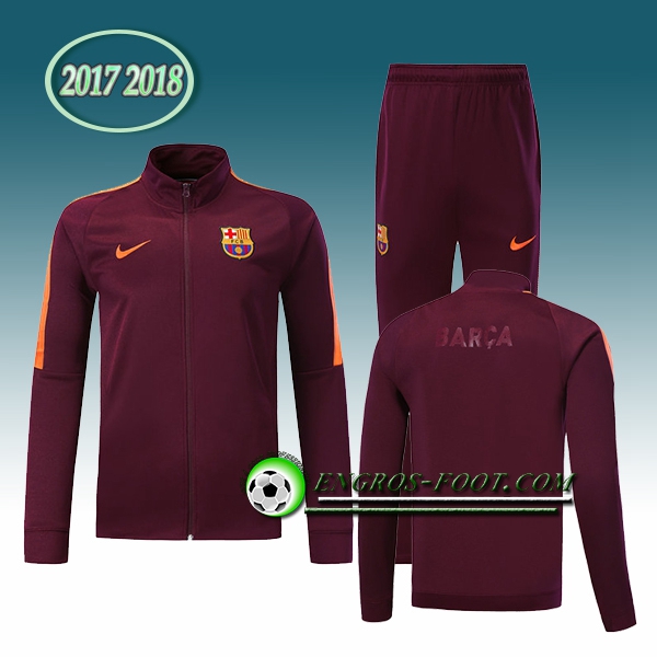 Engros-foot: Survetement Foot - Veste FC Barcelone Brown Ensemble 2017-2018 Thailande