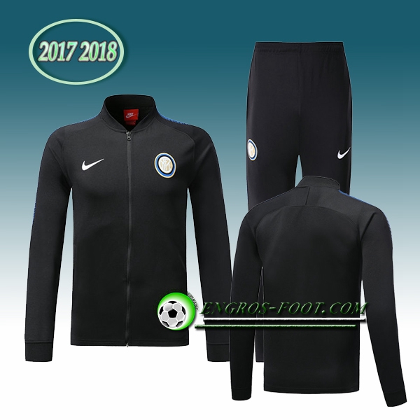 Engros-foot: Survetement Foot - Veste Inter Milan Noir Ensemble 2017-2018 Thailande