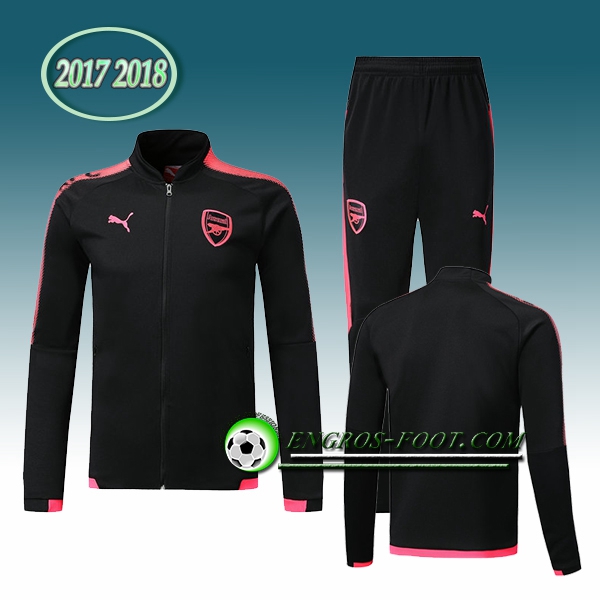 Engros-foot: Survetement Foot - Veste Arsenal Noir Ensemble 2017-2018 Thailande