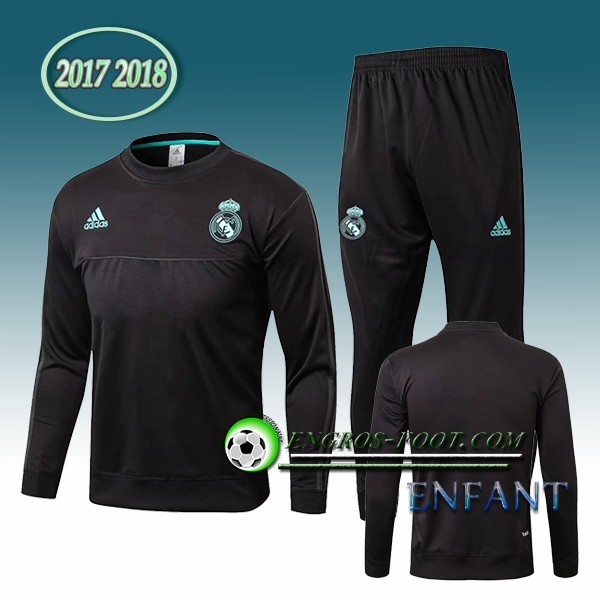 Engros-foot: Ensemble Survetement Real Madrid Enfant Noir 2017-2018 Thailande