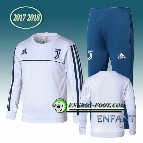 Engros-foot: Ensemble Survetement Foot Juventus Enfant Blanc 2017-2018 Thailande