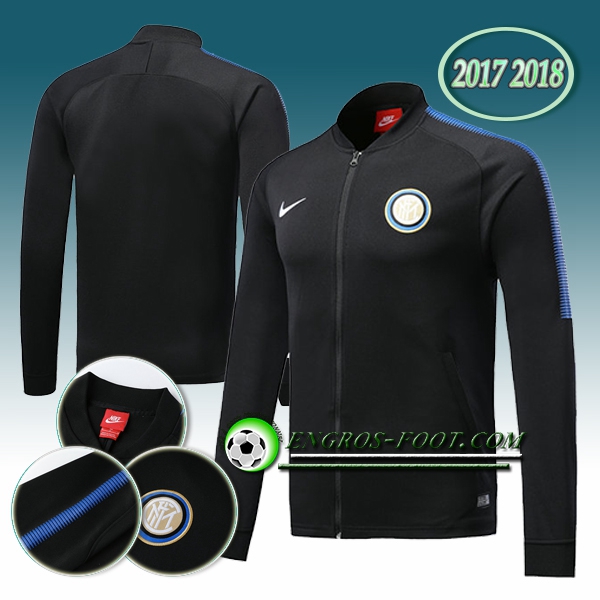 Engros-foot: Veste Foot Inter Milan Noir Ensemble 2017-2018 Thailande