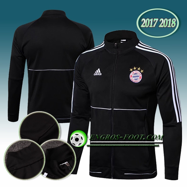 Engros-foot: Veste Foot Bayern Munich Noir Ensemble 2017-2018 Thailande