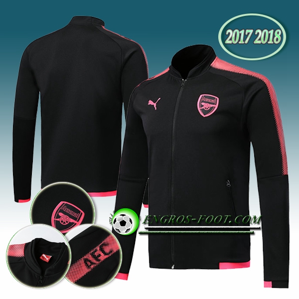 Engros-foot: Veste Foot Arsenal Noir Ensemble 2017-2018 Thailande