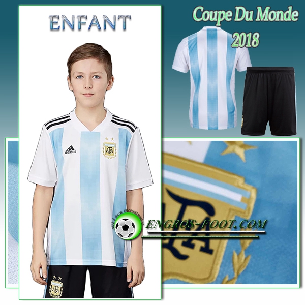Engros-foot: Jeu Maillot Equipe de Argentine Enfant Domicile 2018 2019 Thailande